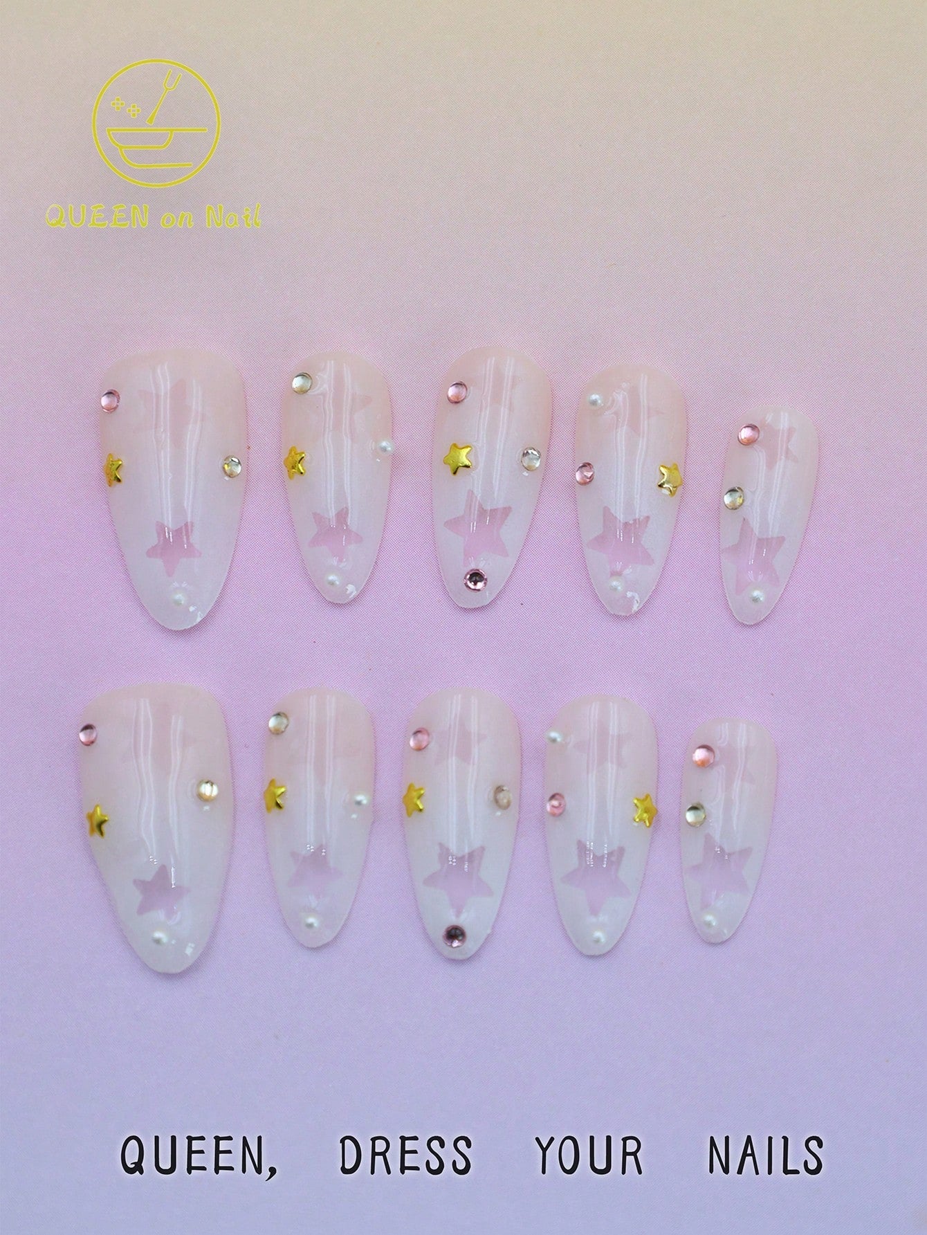 10pcs Handmade Press on Y2K Fake Nails