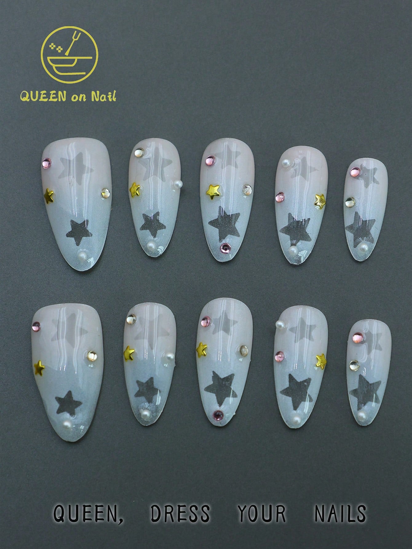 10pcs Handmade Press on Y2K Fake Nails