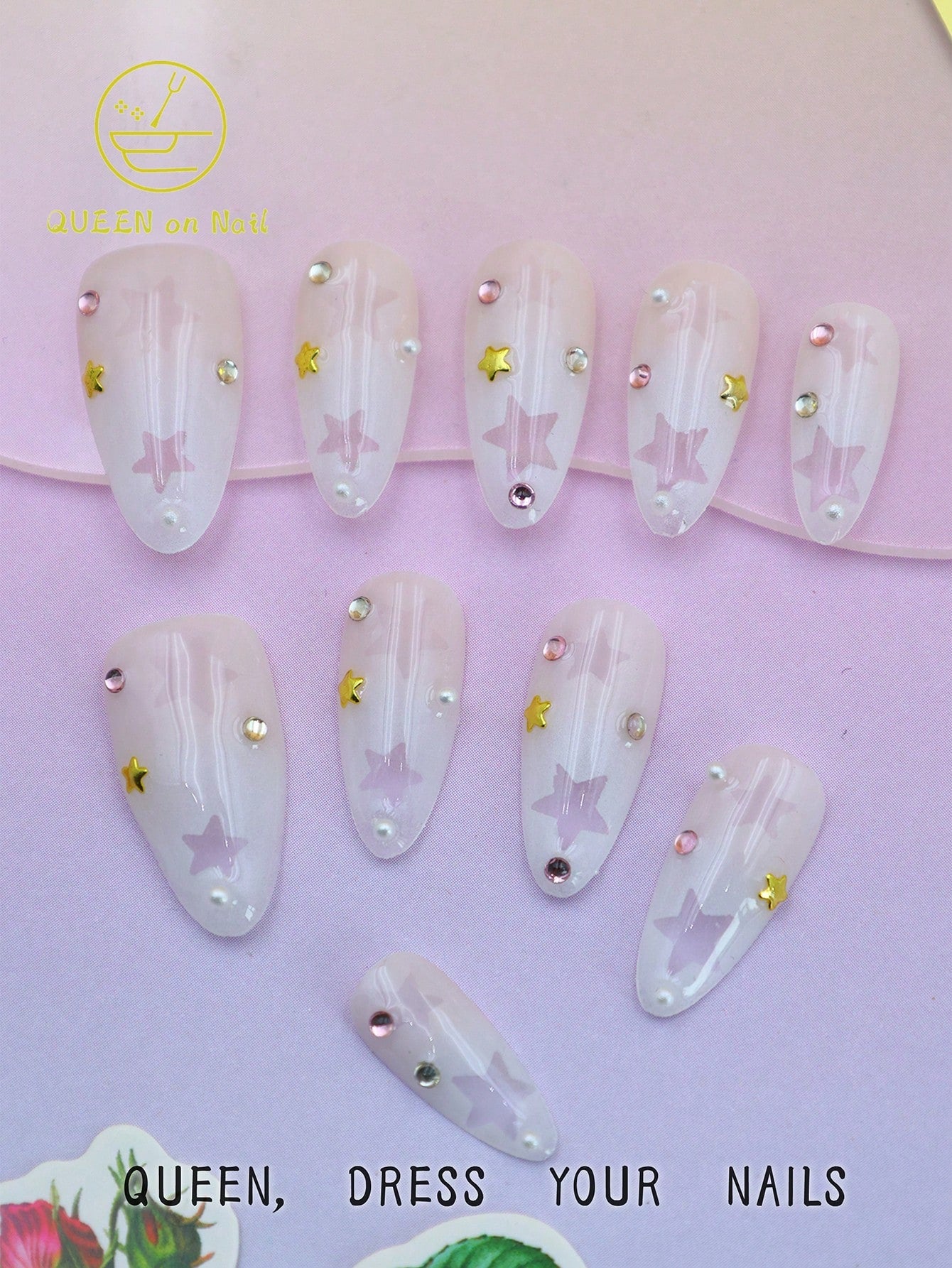 10pcs Handmade Press on Y2K Fake Nails