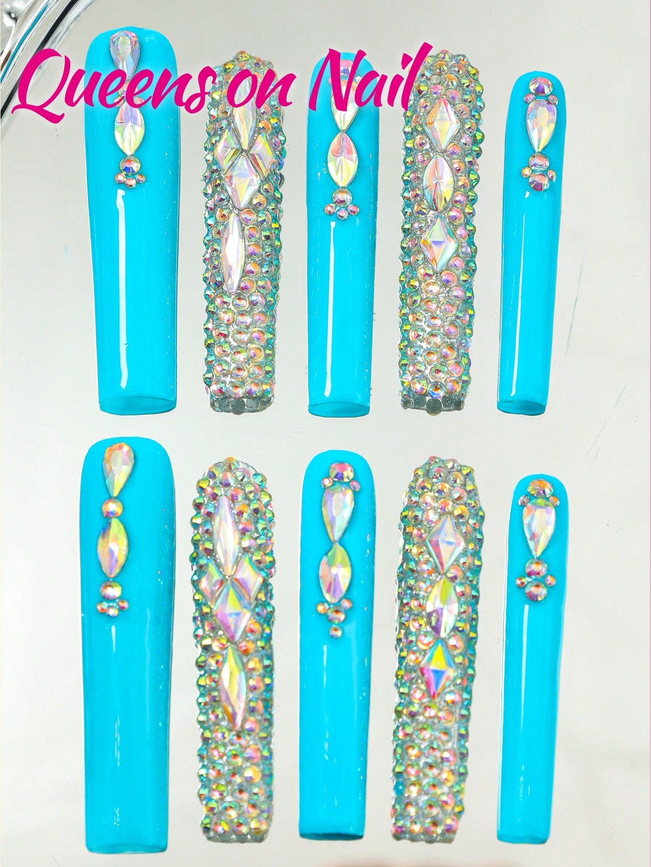 10pcs Purely Handmade Press-On Fake Nails
