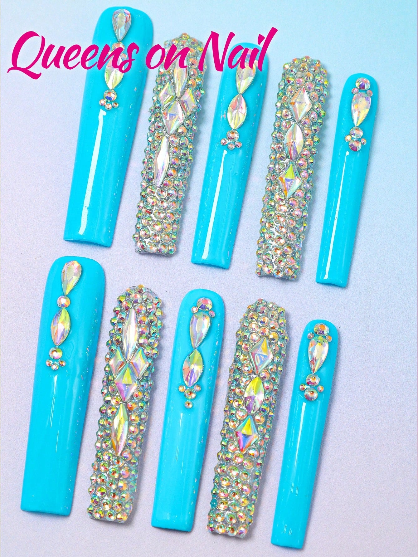 10pcs Purely Handmade Press-On Fake Nails
