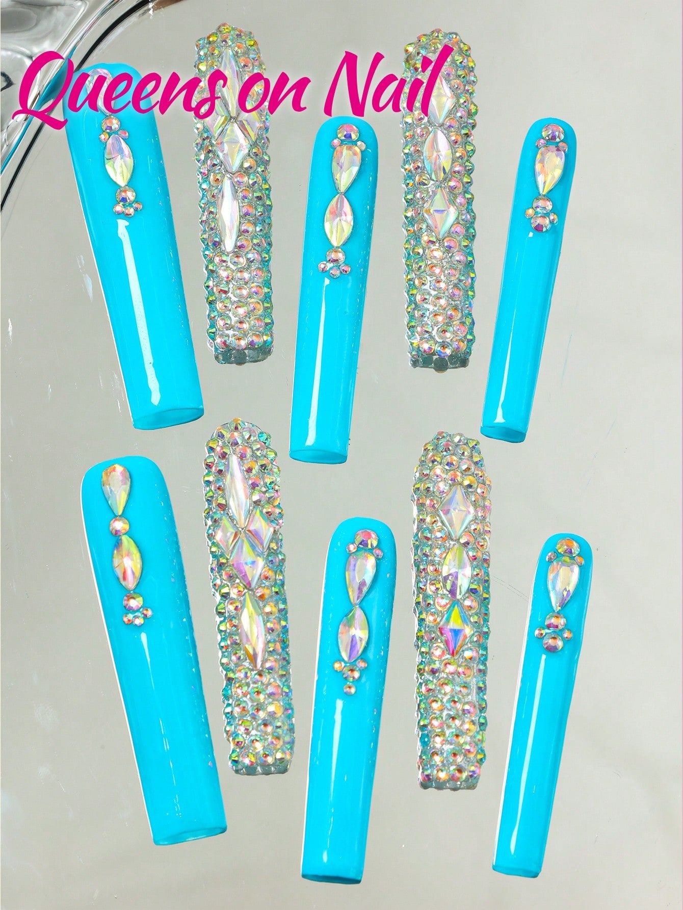 10pcs Purely Handmade Press-On Fake Nails