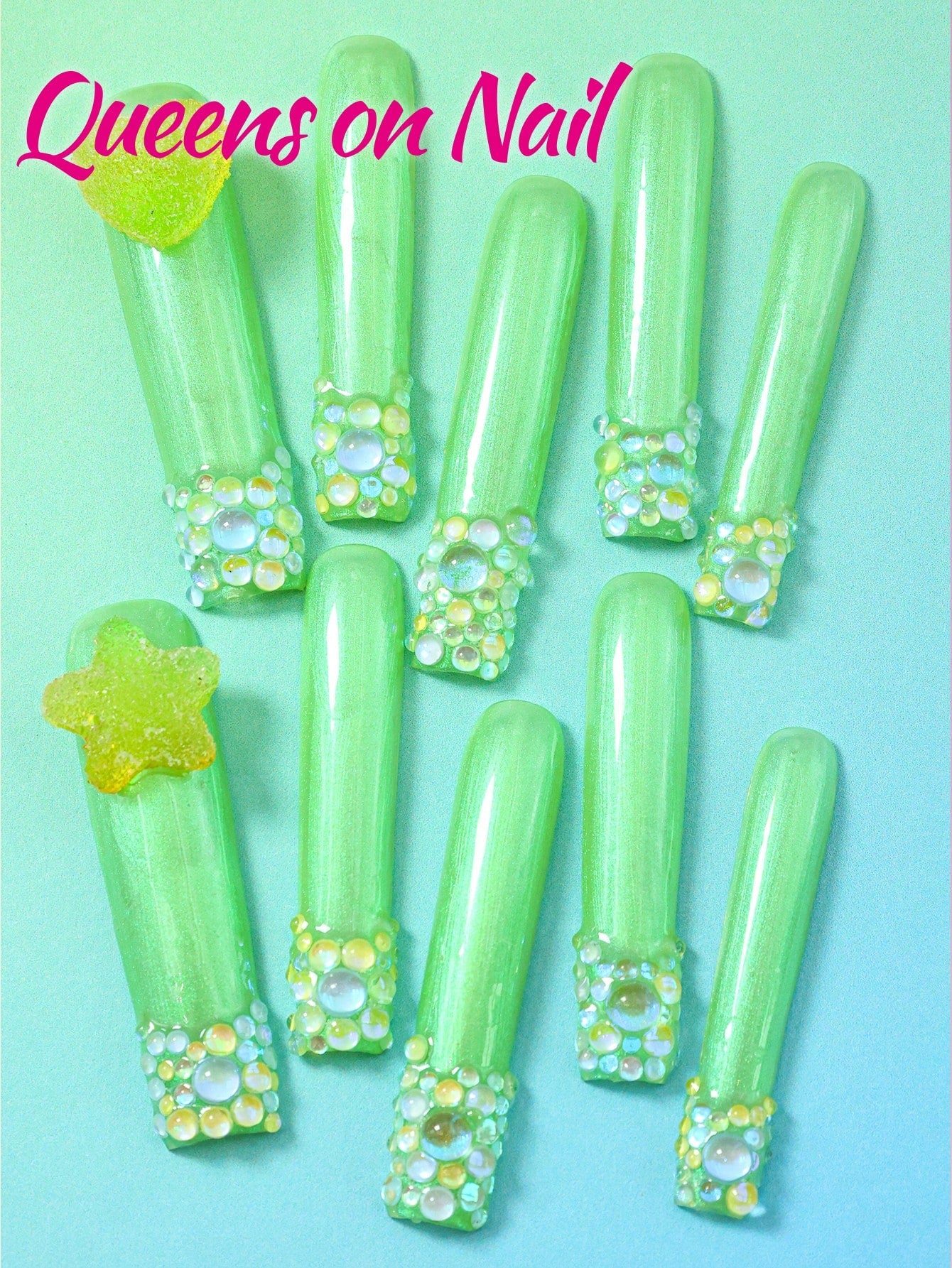 10pcs Y2K Handmade Pressed on Fake Nails