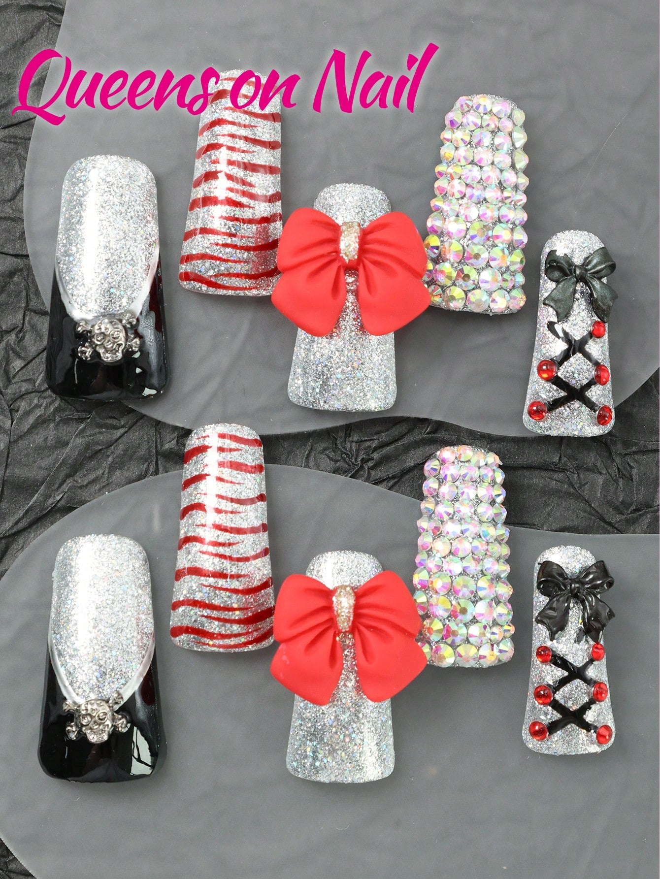 10Pcs Handmade Press on Y2K Fake Nails