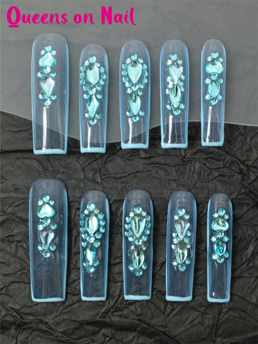 Queens On Nail 10 Pcs Of Handmade Fake Nails Press On Nails