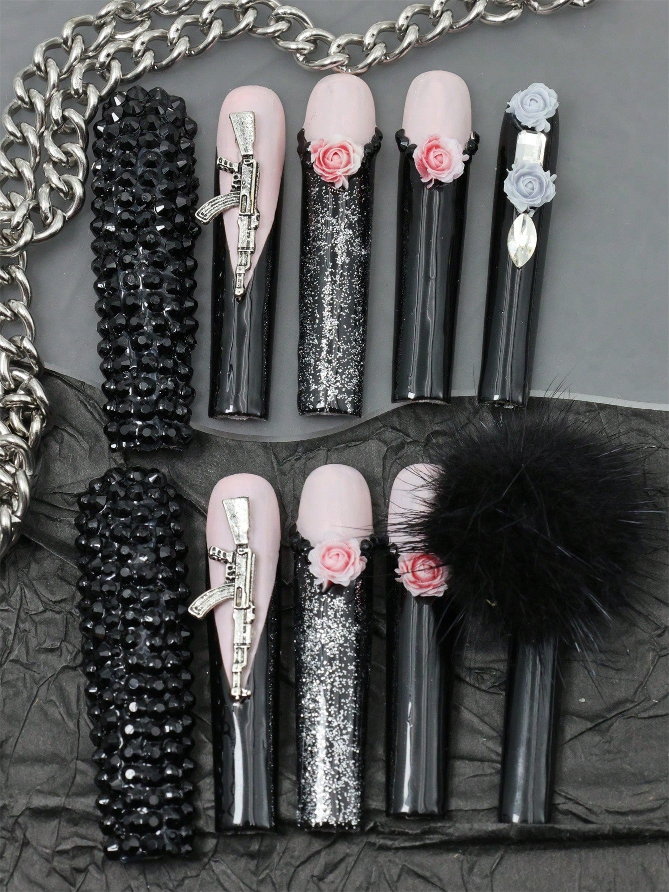 10pcs Handemade Press on Nail Y2K Fake Nail