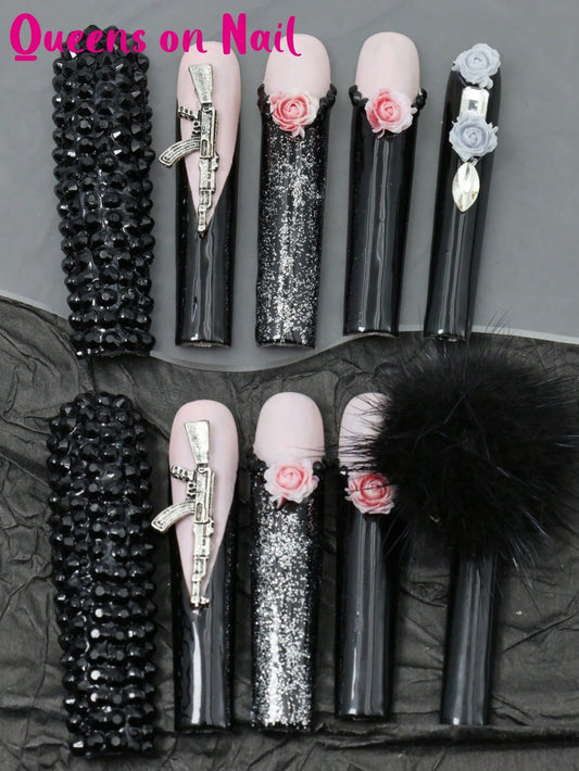 10pcs Handemade Press on Nail Y2K Fake Nail