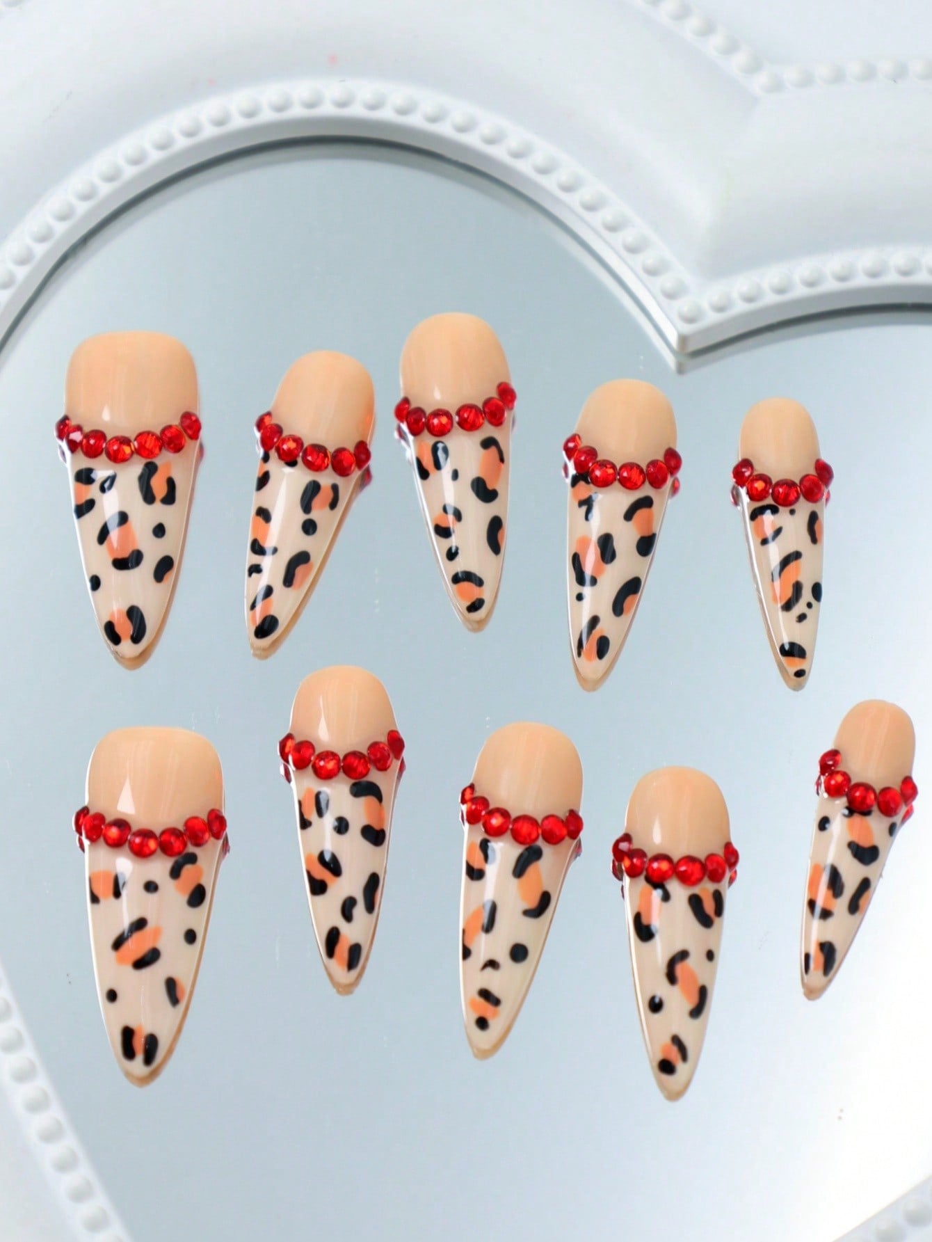 10 Pcs Handmade Press on Nail leopard print Fake Nails