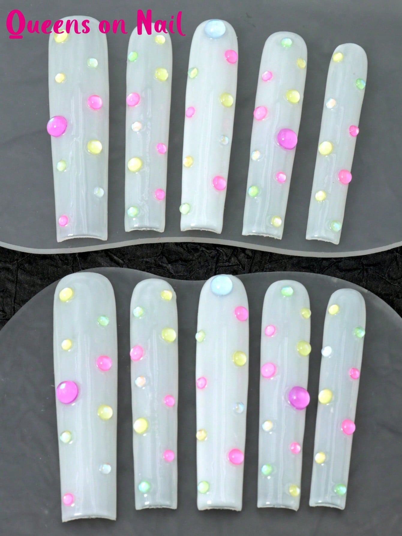 10 Pcs Handmade Press On Nails white Fake Nails