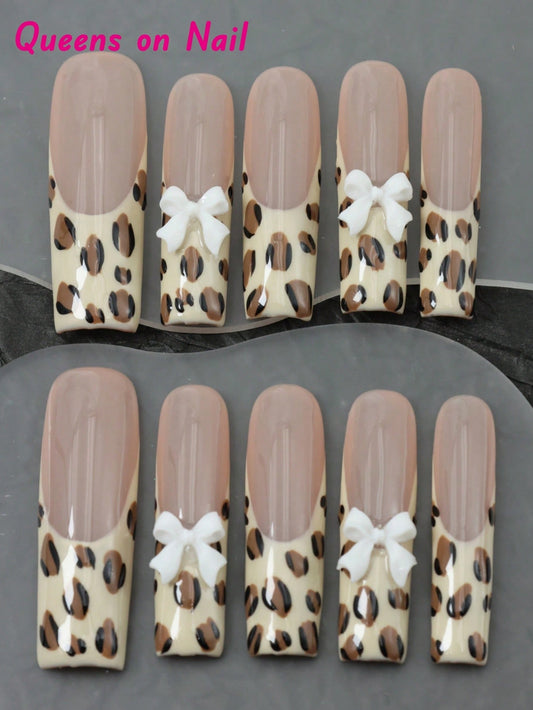 10 Pcs Of Handmade Fake Nails Pressed On Nails