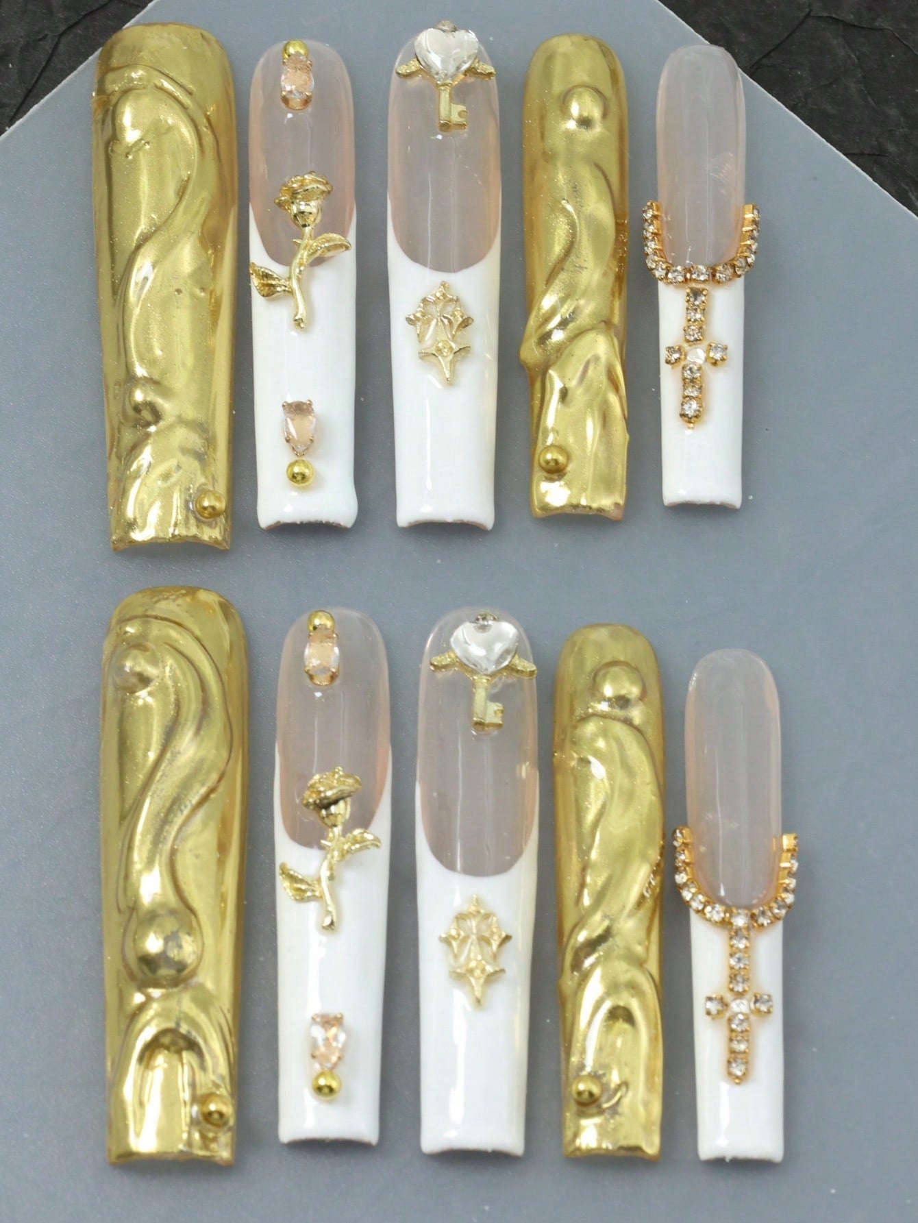 10 Pcs Handmade Fake Nails Press On Nails